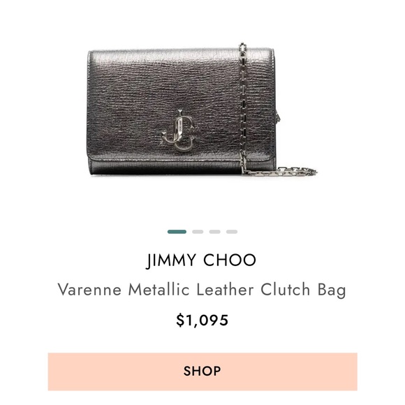 Jimmy Choo Varenne Metallic Leather Clutch/crossbody bag